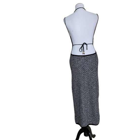 FREE PEOPLE Beach NWT Mindy Backless Midi Dress Women's Size Large Black Combo - Picture 10 of 12